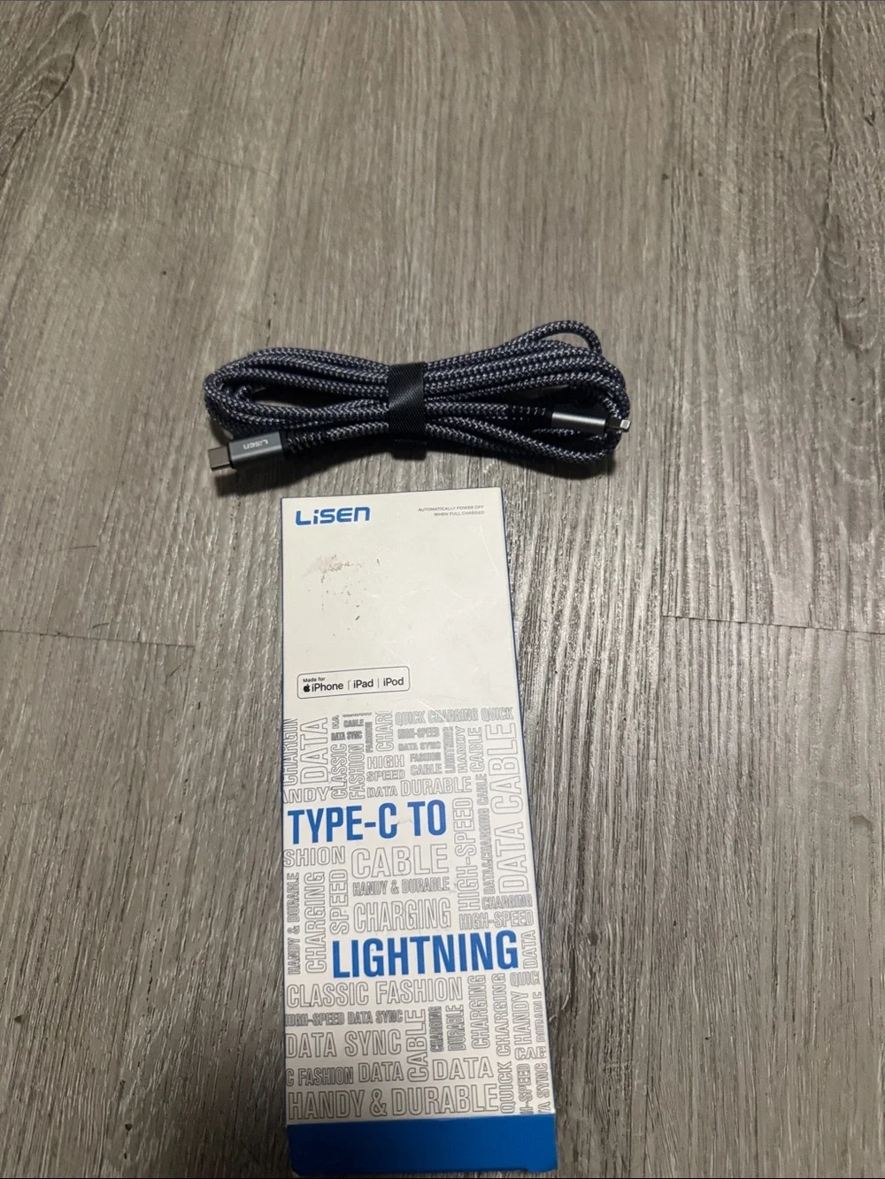 Type-C to Lightning Cable in White and Blue